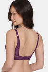 Zivame Primrose Padded Non Wired 3/4th Coverage Lace Bra - Dark Purple — thumbnail 2